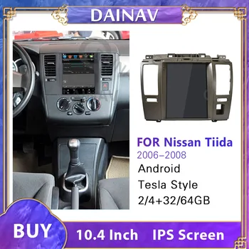 Telsa Stils Android GPS Navigācijas Nissan TIIDA 2006-2008 Auto Audio Radio Stereo Multimediju DVD, Atskaņotājs, magnetofons 2 din